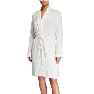 Eberjey White Palm Tree Modal Robe Size Small